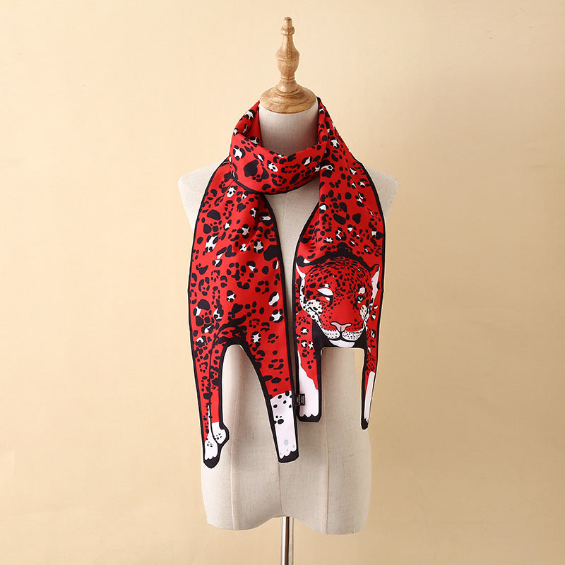 Cachecol Maxi - Coleção floresta encantada - Leopardo Vermelho