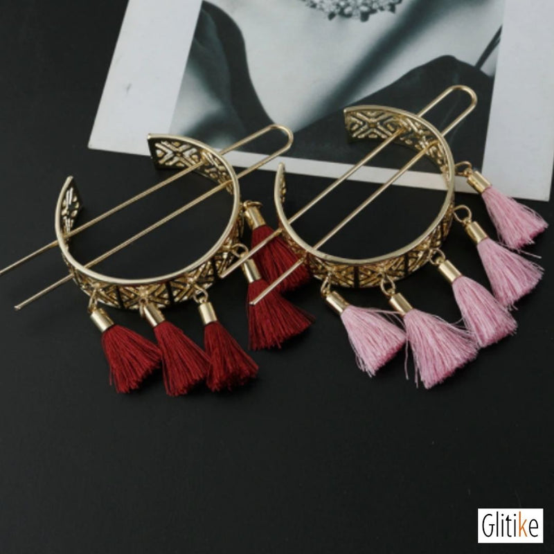 Acessório Decorativo de Cabelo - Boho Vermelho