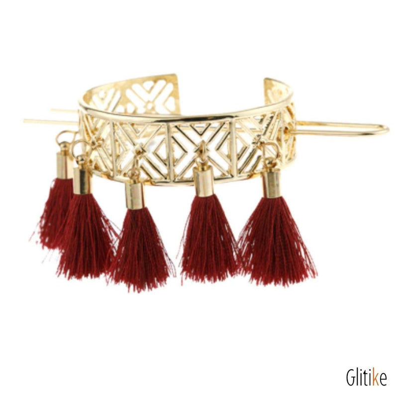 Acessório Decorativo de Cabelo - Boho Vermelho