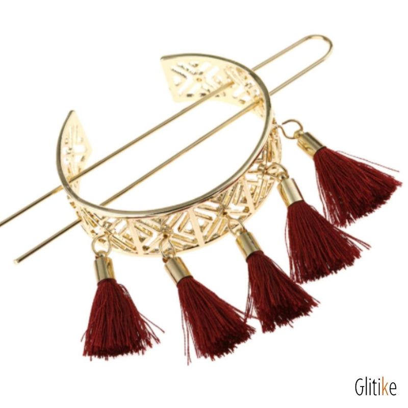 Acessório Decorativo de Cabelo - Boho Vermelho